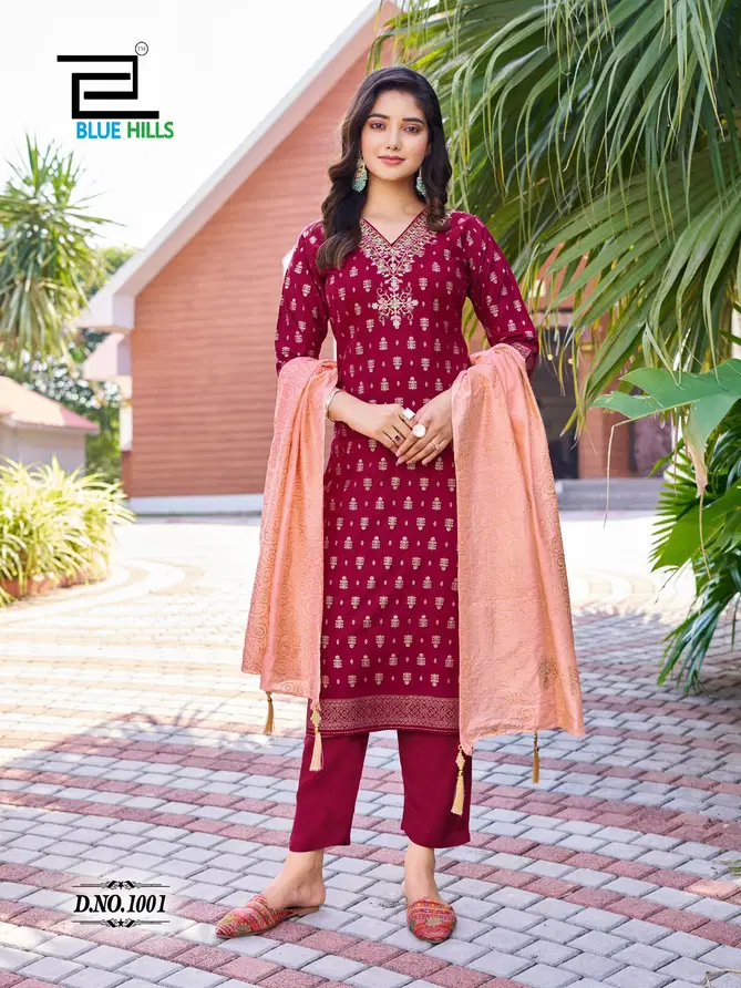 Lakshmi By Blue Hills Rayon Kurti With Bottom Dupatta Orders In India